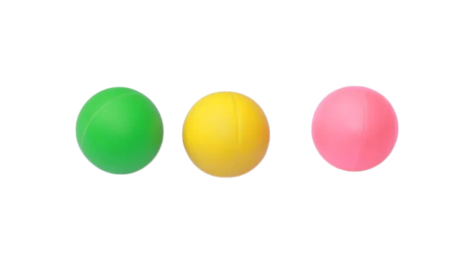 balles raquettes de plage vert jaune rose