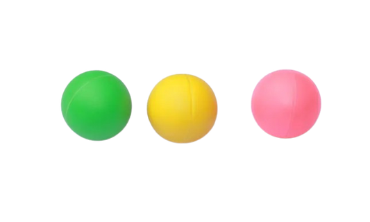 balles raquettes de plage vert jaune rose