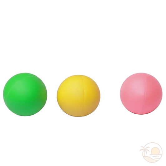 balles raquettes de plage vert jaune rose