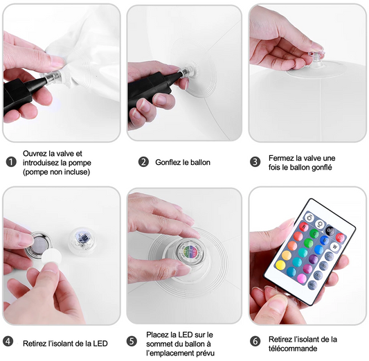 ballon de plage avec led notice