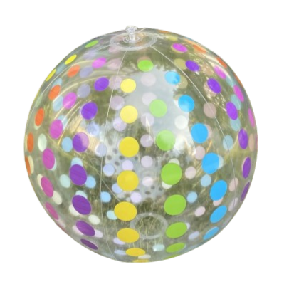 ballon de plage multicolore pois