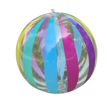ballon de plage multicolore rayures