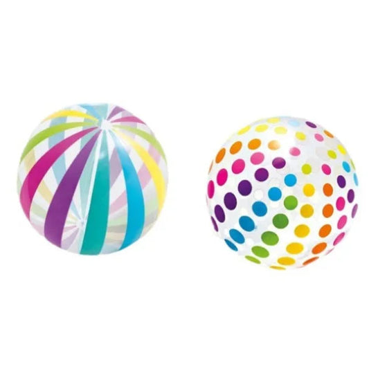 ballon de plage multicolore rayures pois