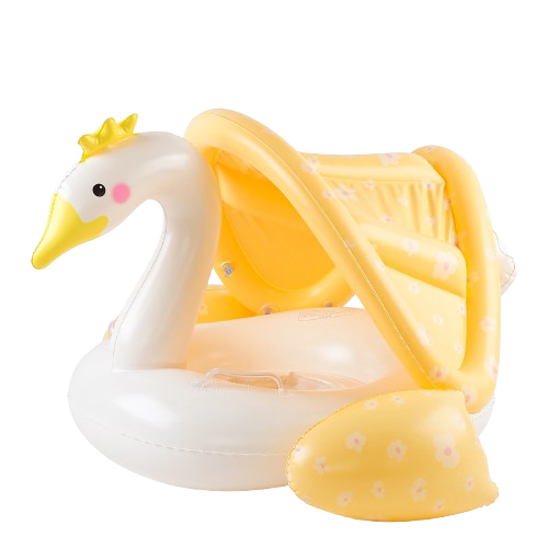 bouee cygne gonflable jaune 1