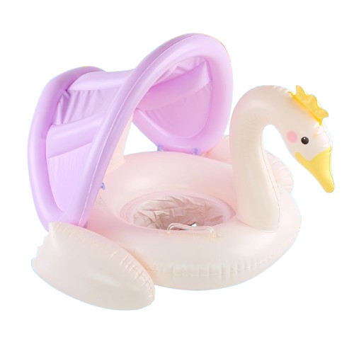 bouee cygne gonflable rose 2