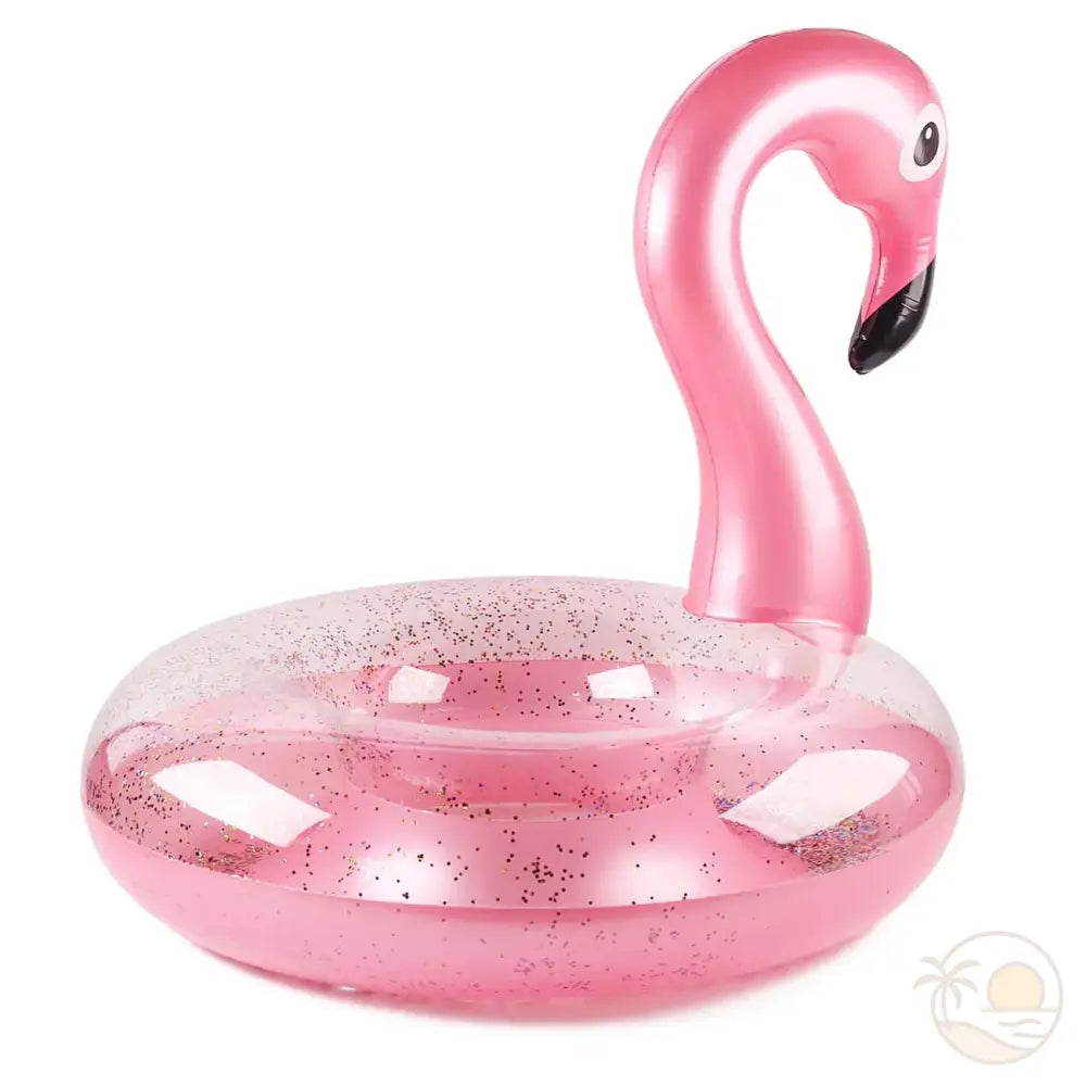 bouee gonflable flamant rose vue de dos