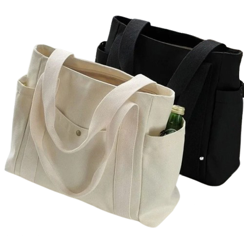 cabas de plage avec fermeture eclair blanc noir 2