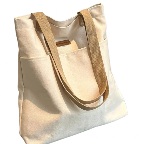 cabas de plage en toile blanc 1