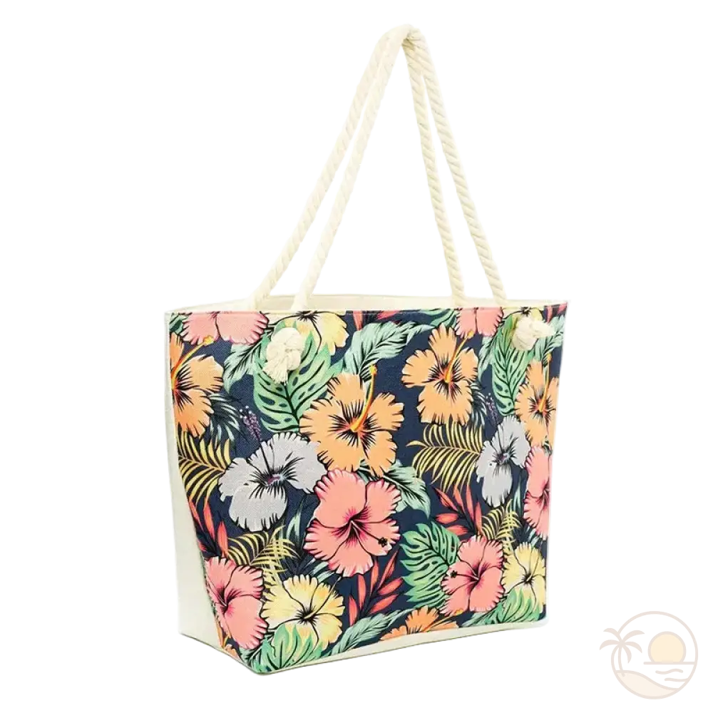 cabas de plage tendance motifs fleurs