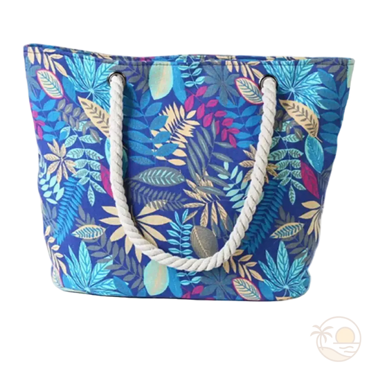 cabas de plage toile bleu