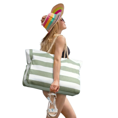 cabas de plage vert femme