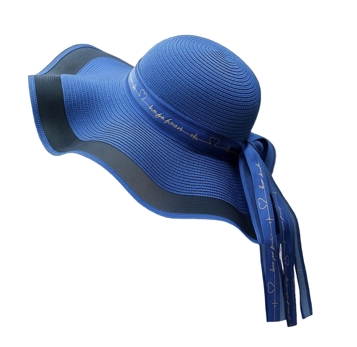 capeline en paille bleu