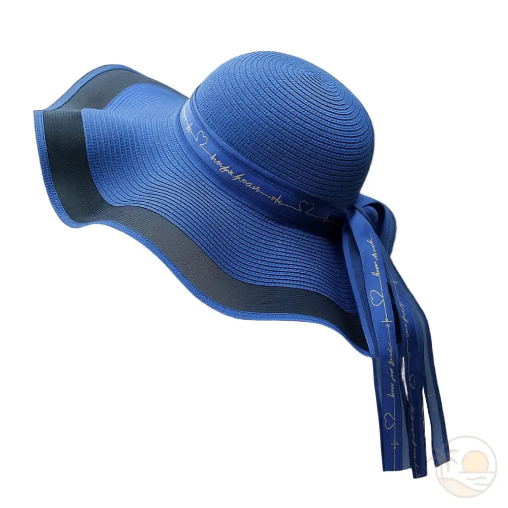 capeline en paille bleu