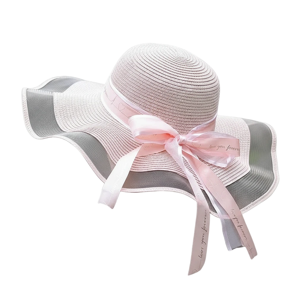 capeline en paille rose