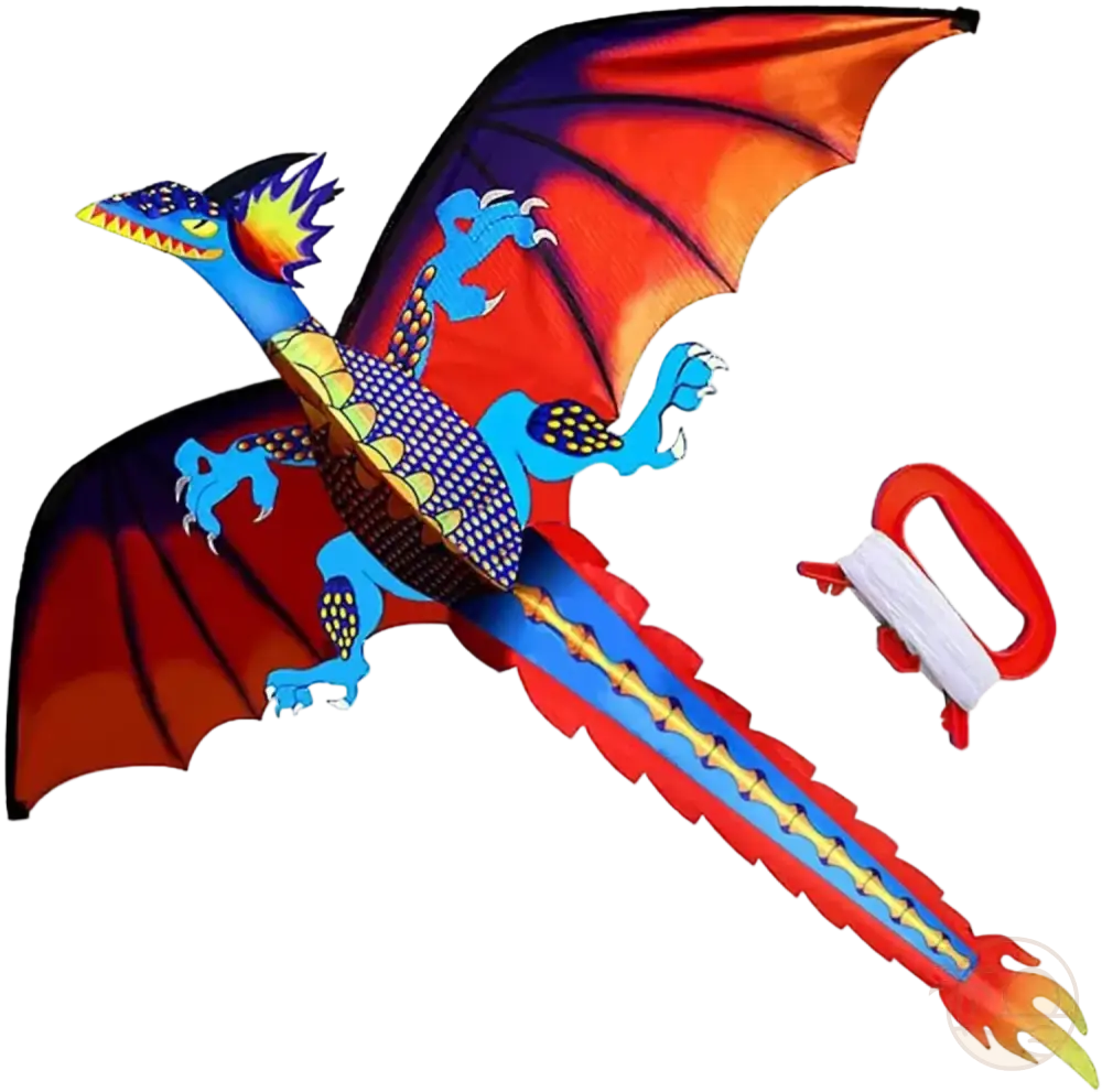 Cerf-volant Dragon Glacé 157 Cm – Tissu 210T – Tiges Résine – Facile à Assembler – Pliable 45,7 Cm