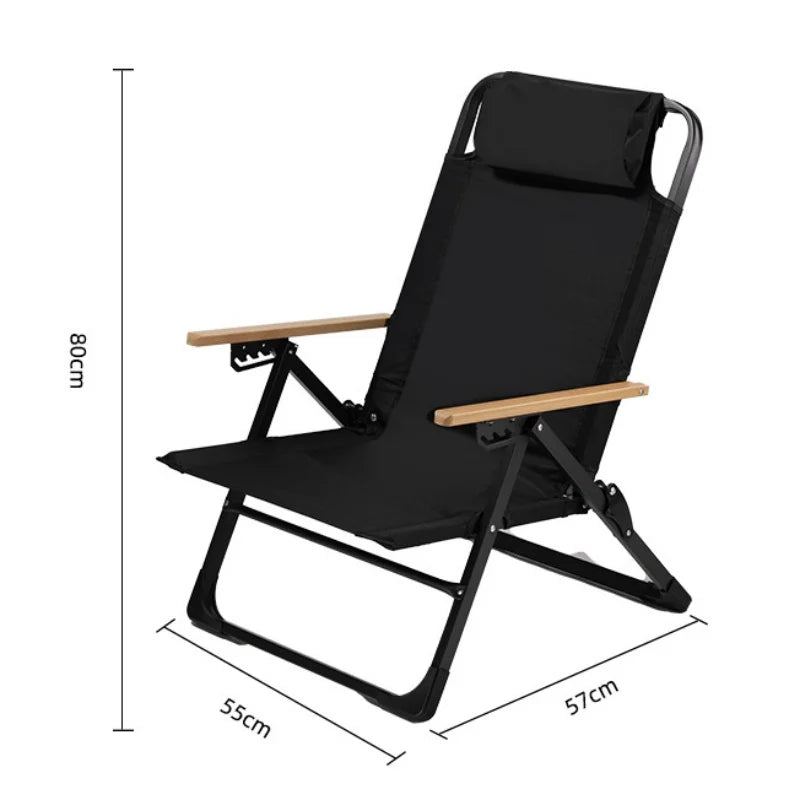 chaise de plage inclinable noire dimensions