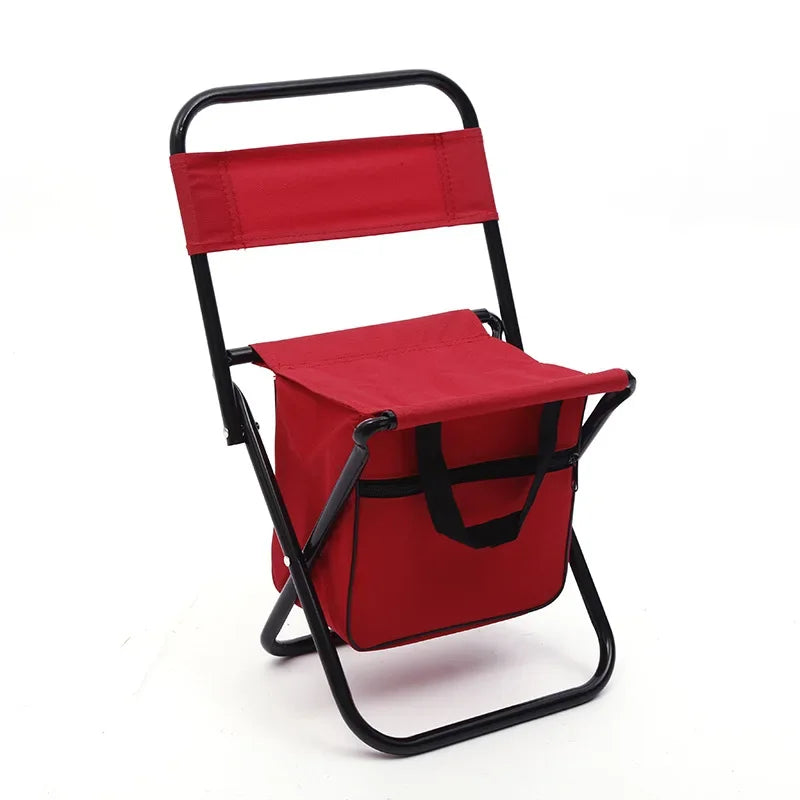 chaise de plage pliable avec rangement rouge