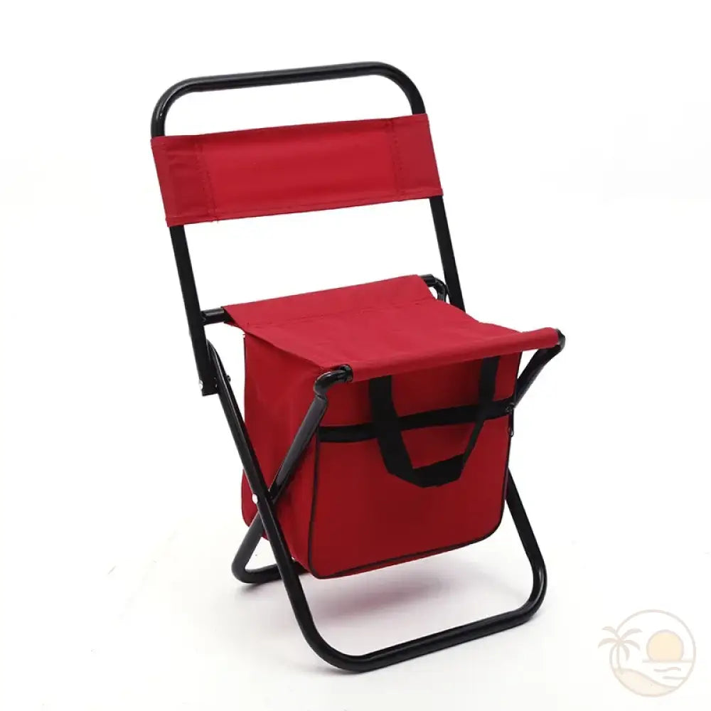 chaise de plage pliable avec rangement rouge