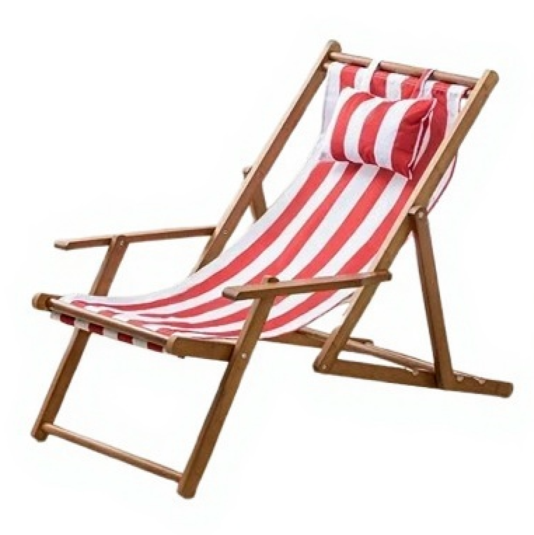 chaise longue de plage pliante rouge bois fonce