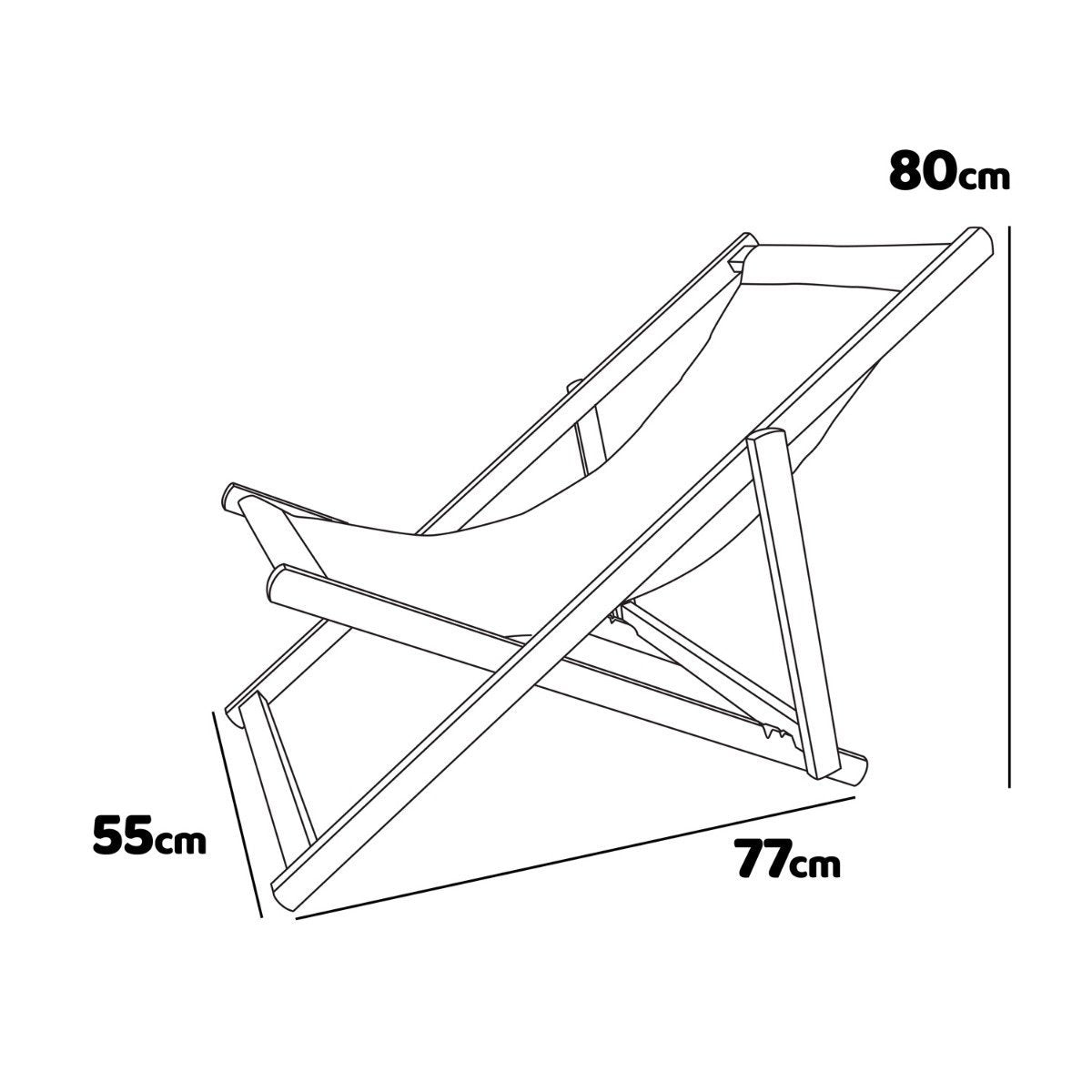chaise longue de plage pliante schema dimensions