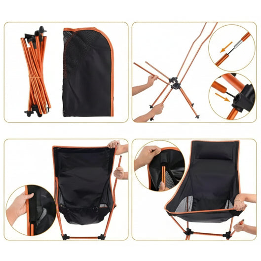 chaise pliable de plage orange instructions