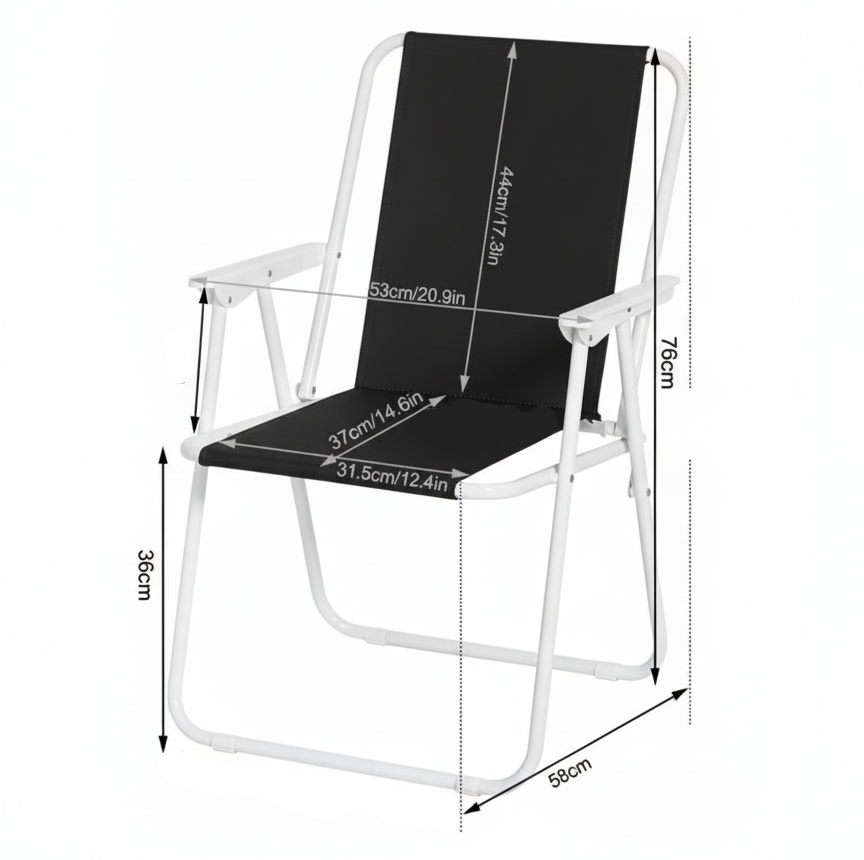 chaise pliante de plage noire dimensions