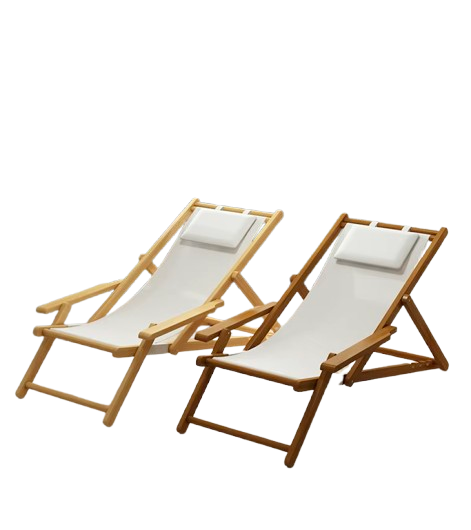chaises longues de plage deux couleurs
