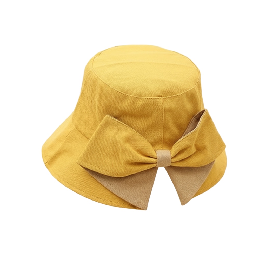 chapeau bob pour femme jaune et beige
