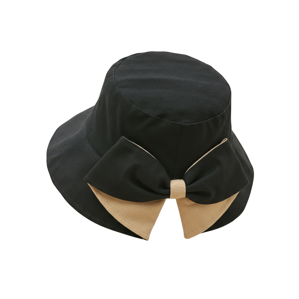 chapeau bob pour femme noir et beige