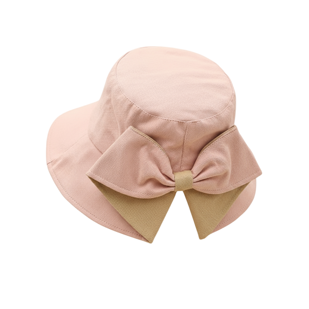 chapeau bob pour femme rose et beige