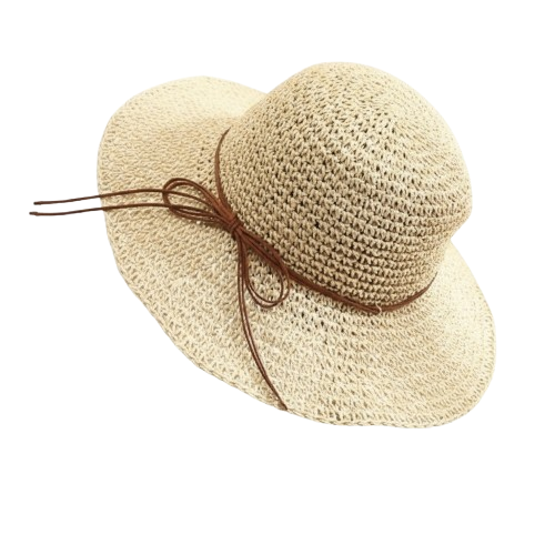 chapeau capeline beige