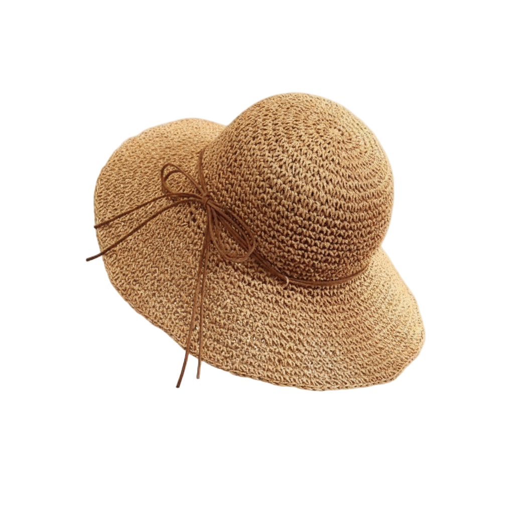 chapeau capeline marron clair