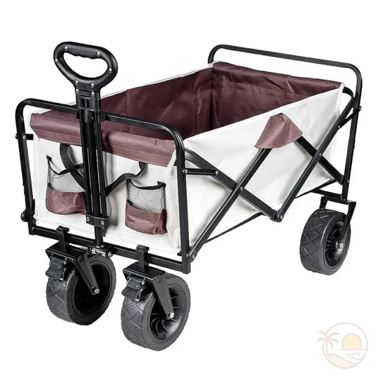 chariot de plage pliable blanc