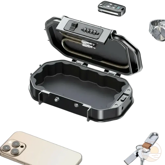 coffre anti-vol plage ouvert objets