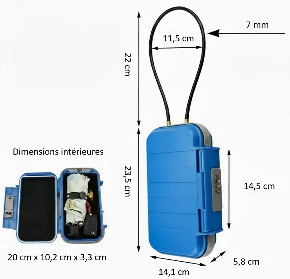 coffre fort de plage dimensions