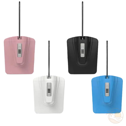 coffres forts plage rose blanc noir bleu