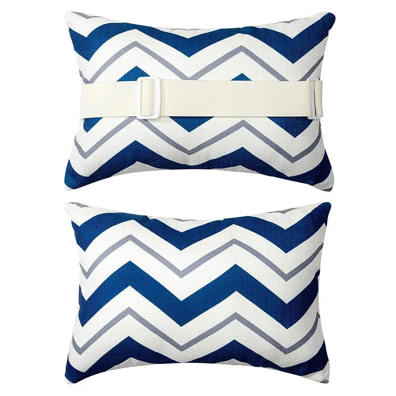 coussin pour chaise de plage zigzag bleu