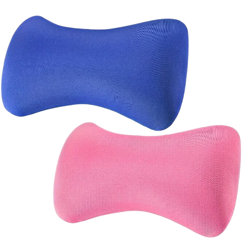 coussins de plage memoire de forme bleu rose