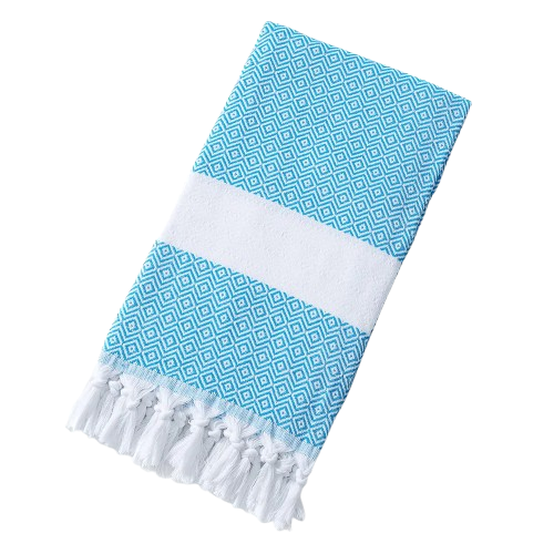 drap de plage fouta bleu