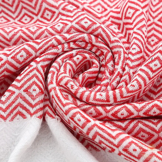 drap de plage fouta rouge tissu zoom