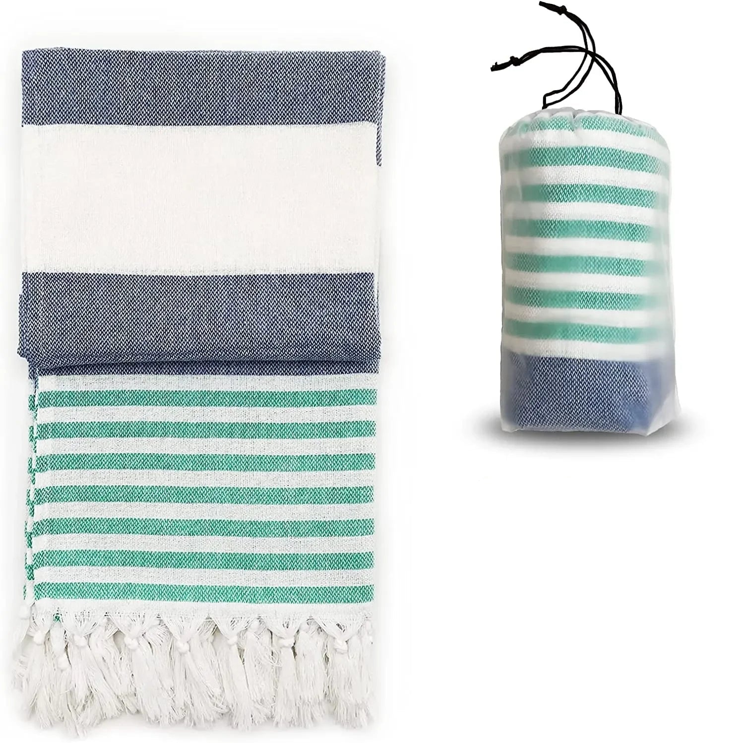 fouta pour la plage bleu