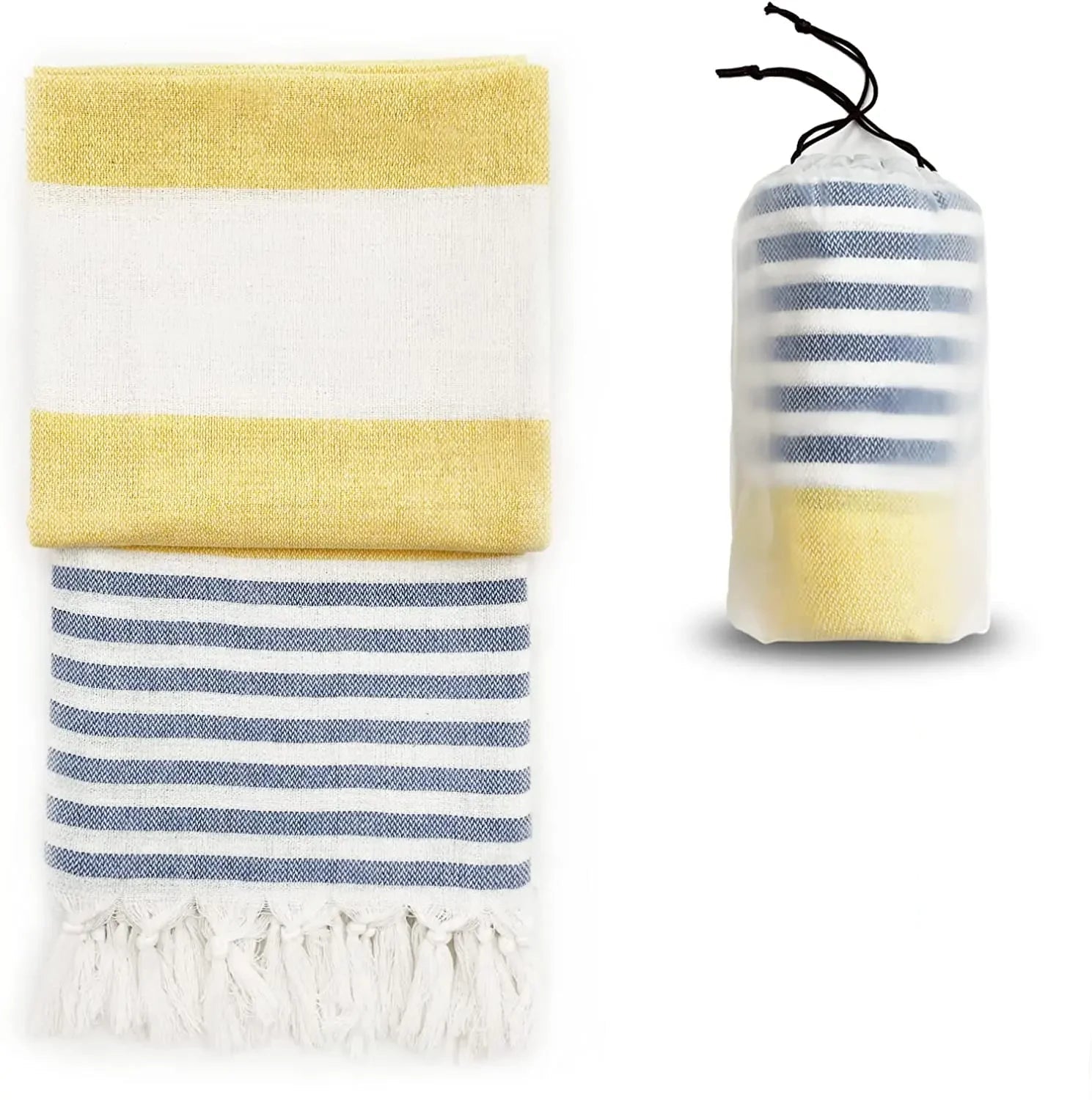 fouta pour la plage jaune