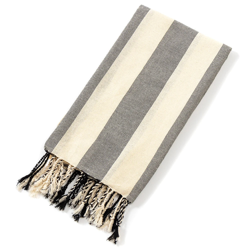 fouta serviette de plage gris fonce