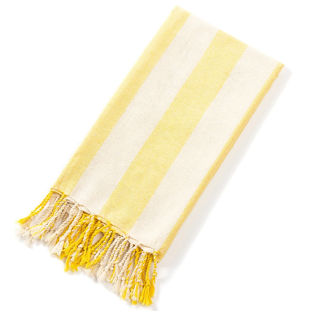 fouta serviette de plage jaune