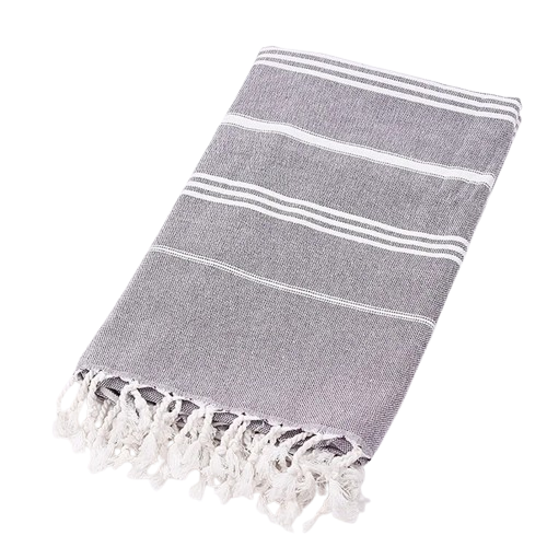 fouta serviette plage gris