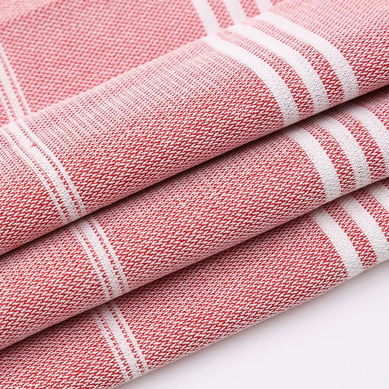 fouta serviette plage rouge zoom tissu