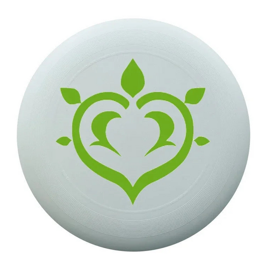 frisbee plage coeur vert