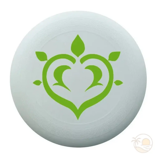 frisbee plage coeur vert