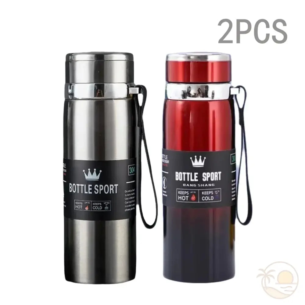 gourde isotherme argent rouge