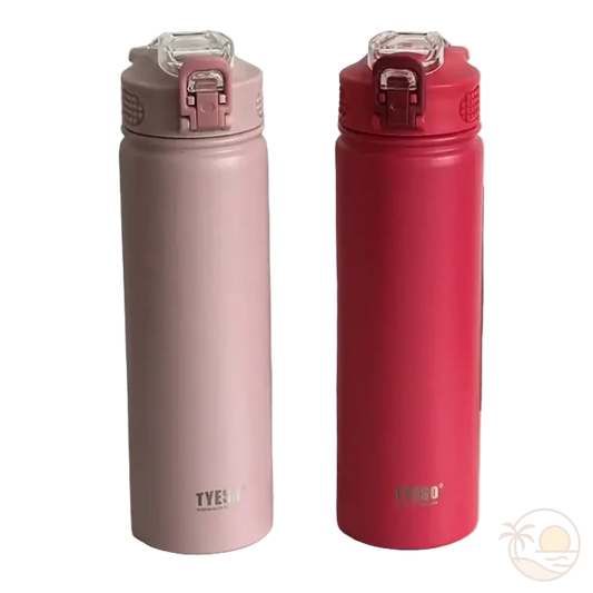 gourde isotherme avec paille integree rose fushia rose